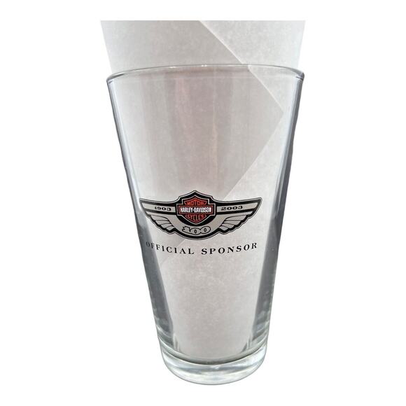 2 Harley Davidson 100th Anniversary Clear Pint Glasses 1993-2003 Miller Lite VTG - Picture 4 of 9